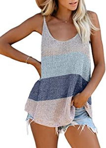 Women's Summer Strappy Tank Tops Loose fit Casual Sleeveless Blouses