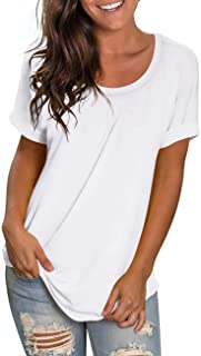 Women T-Shirt Round Neck Short Sleeve Basic Summer Tee Tops